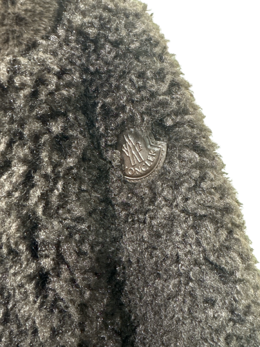 Moncler Size 1 Chocolate Brown Polyester Faux Fur Belted Jacket Chocolate Brown / 1