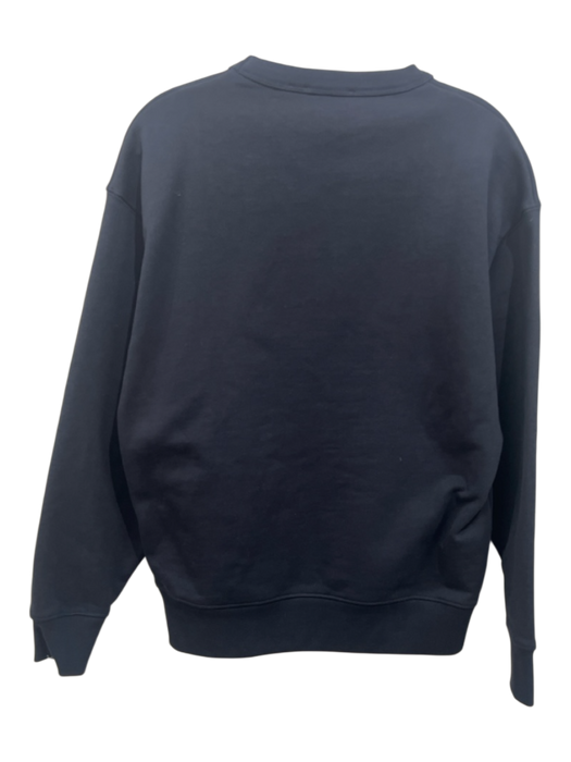 Frame Size XS Navy Blue & White Cotton Embroidered Crew Neck Long Sleeve Sweater Navy Blue & White / XS