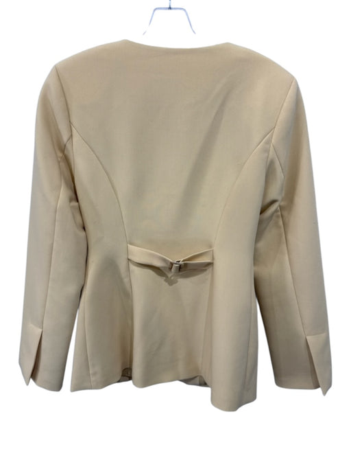 Aligne Size 2 Butter Yellow Polyester Blend Button Down Collarless Belted Jacket Butter Yellow / 2