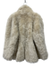 Ducie Size XS Beige Polyester Faux Fur Lapel Shag Hook & Eye Jacket Beige / XS