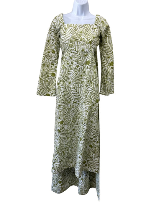 Byrdie Le Club Social Wear Size XS Green & White Polyester Floral Cape Gown Green & White / XS