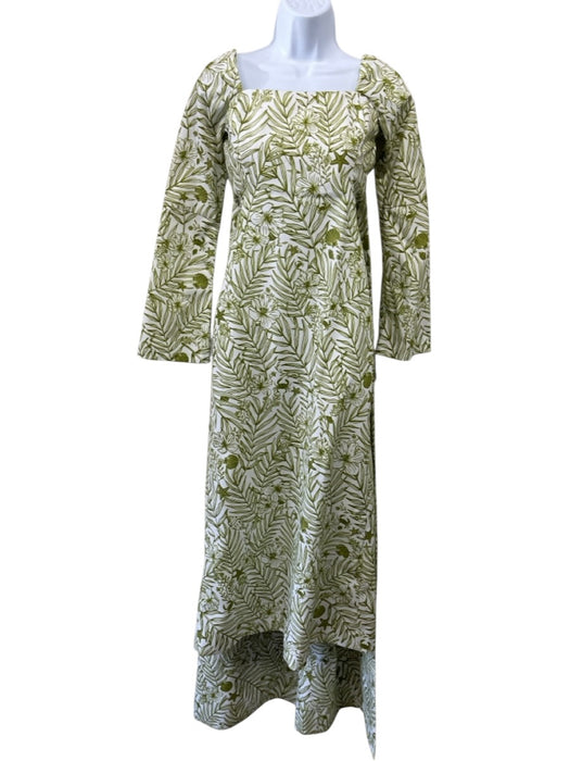 Byrdie Le Club Social Wear Size XS Green & White Polyester Floral Cape Gown Green & White / XS