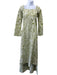 Byrdie Le Club Social Wear Size XS Green & White Polyester Floral Cape Gown Green & White / XS