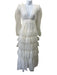 Loveshackfancy Size 0 White Rayon V Neck Tiered Skirt Long Sleeve Maxi Gown White / 0