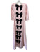 Olivia Rubin Size 0 Pink & Black Silk 3/4 Sleeve Bow back Maxi Gown Pink & Black / 0