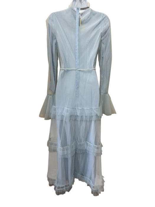 Damaris Bailey Size XS Light Blue Tulle Tiered Long Sleeve Ruffle Gown Light Blue / XS