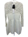 Club L London Size 2 Ivory White Polyester Lace Upper Long Sleeve Mini Dress Ivory White / 2
