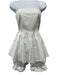 Contessa Mills Size XXS White Cotton Peplum Back Zip Strapless Bloomers Dress White / XXS
