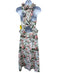 Loulou La Dune Size XS White, Pink, Green Cotton Floral Peplum Open Back Dress White, Pink, Green / XS