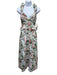 Loulou La Dune Size XS White, Pink, Green Cotton Floral Peplum Open Back Dress White, Pink, Green / XS