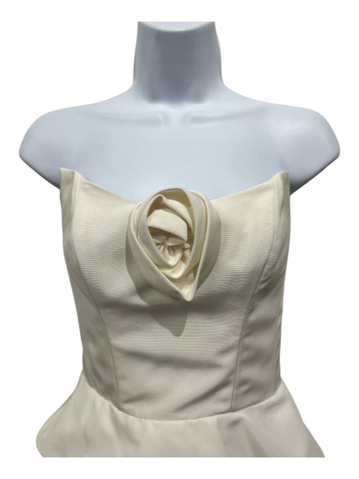 Damaris Bailey Size XS Ivory White Polyester Flower Application Peplum Skirt Set Ivory White / XS