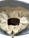 J. Lowery Slate Blue Embossed Leather Suede Interior Round Handle Bucket Bag Slate Blue / M