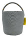 J. Lowery Slate Blue Embossed Leather Suede Interior Round Handle Bucket Bag Slate Blue / M