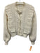Vita Grace Size S Ivory White Acrylic Blend Faux Pearl Cable Knit Cardigan Ivory White / S