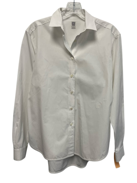 Toteme Size XS / 32 White Cotton Button Collar Long Sleeve Logo Top White / XS / 32