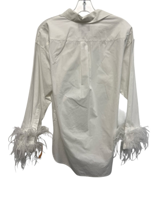 J Crew Collection Size 2 White Cotton Feathers Front Pocket Button Top White / 2