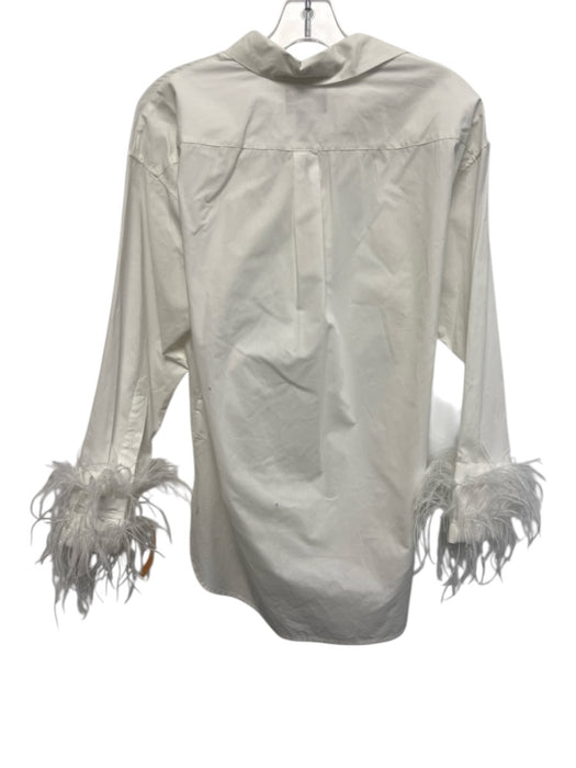 J Crew Collection Size 2 White Cotton Feathers Front Pocket Button Top White / 2