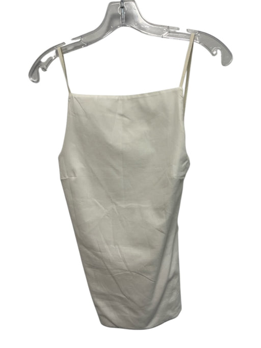 Zara Size XS Ivory White Linen Blend Open Back Strappy Top Ivory White / XS