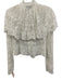 Sea New York Size XS White Polyamide Sheer Lace Long Sleeve Wide Collar Top White / XS