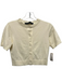 Lioness Size XS Ivory White Viscose Blend Knit Short Sleeve Button Front Top Ivory White / XS