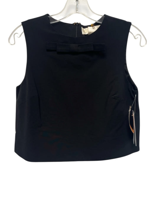 Mestiza New York Size XS Black Nylon & Rayon Round Neck Back Zip Sleeveless Top Black / XS