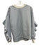 Tish Cox Size M Light blue & white Wool Diagonal Stripe Ruffle Sleeve Detail Top Light blue & white / M