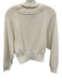 Molli Size XS White Cotton Blend Open Knit V Neck Ruffle Trim Crop Sweater White / XS
