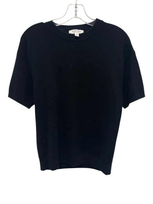 Nordstrom Size XXS Black Cashmere Short Sleeve Crew Neck Top Black / XXS