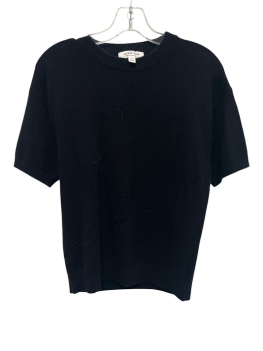Nordstrom Size XXS Black Cashmere Short Sleeve Crew Neck Top Black / XXS