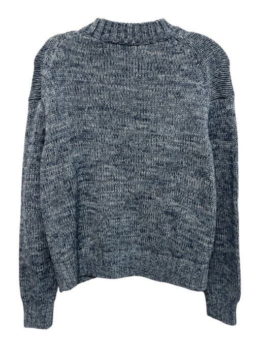 Tuckernuck Size XS Blue & White Cotton Crew Neck Flag Stitched Sweater Blue & White / XS