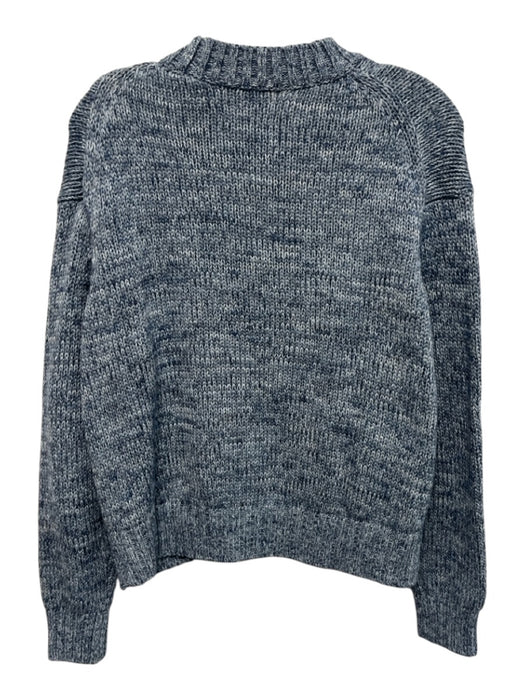 Tuckernuck Size XS Blue & White Cotton Crew Neck Flag Stitched Sweater Blue & White / XS