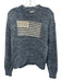Tuckernuck Size XS Blue & White Cotton Crew Neck Flag Stitched Sweater Blue & White / XS