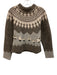 Sea New York Size XS Taupe & Gray Extrafine Merino Wool Sheep Fair Isle Sweater Taupe & Gray / XS