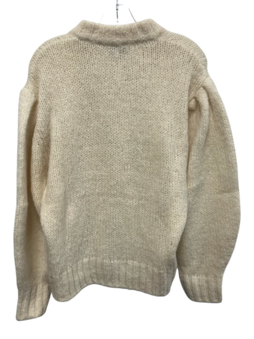 & Other Stories Size S Ivory White Wool & Alpaca Puff Shoulder Cardigan Sweater Ivory White / S