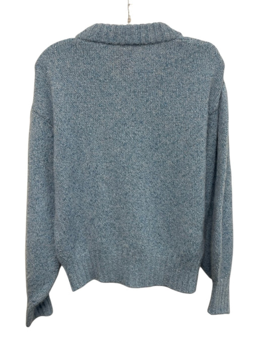 Le Lion Size S Blue Print Polyamide & Alpaca Metallic Shimmer Round Neck Sweater Blue Print / S