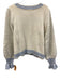 Loveshackfancy Size XS Ivory & blue Wool & Nylon Blend Floral & Stripes Sweater Ivory & blue / XS