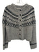 J Crew Size XS Gray, White, Black Merino Wool Button Front Mock Neck Sweater Gray, White, Black / XS
