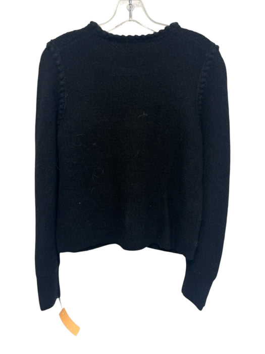 J Crew Size XS Black Acrylic Blend 4 Pocket Jeweled Buttons Trim Detail Sweater Black / XS
