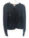 J Crew Size XS Black Acrylic Blend 4 Pocket Jeweled Buttons Trim Detail Sweater Black / XS
