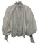 Mare Mare Size XS White Cotton Lace Trim Balloon Sleeve Smocked Neck Top White / XS