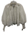 Mare Mare Size XS White Cotton Lace Trim Balloon Sleeve Smocked Neck Top White / XS