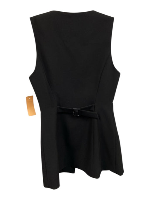 Aligne Size 2 Black Polyester Button Down Tunic Length Vest Top Top Black / 2