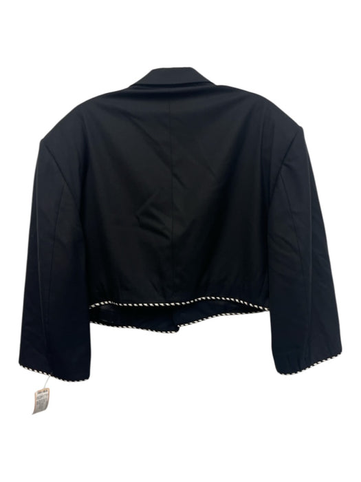 M. Woolf Size XS/S Black & White Trim 3/4 Sleeve One Button Blazer Jacket Black & White / XS/S