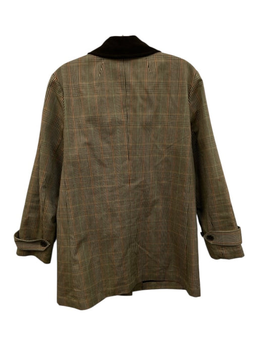 J Crew Size XS Tan, Brown, Red Cotton Plaid Corduroy collar Thigh Length Jacket Tan, Brown, Red / XS