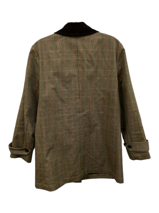 J Crew Size XS Tan, Brown, Red Cotton Plaid Corduroy collar Thigh Length Jacket Tan, Brown, Red / XS