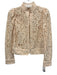 Zara Size S Peach Beige Cotton Sheer Lace Mock Neck Long Sleeve Top Peach Beige / S