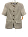 Veronica Beard Size 2 Cream Beige Cotton Tweed Button Down Short Sleeve Jacket Cream Beige / 2