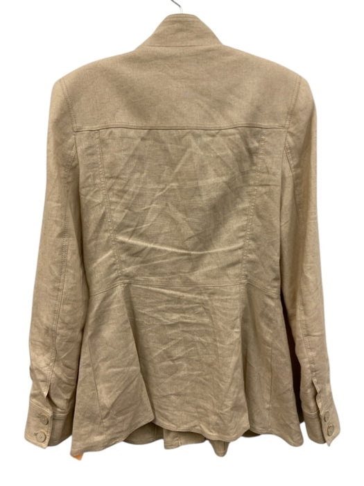 Zara Size XS Light Beige Acetate Button Down Pockets Long Sleeve Jacket Light Beige / XS