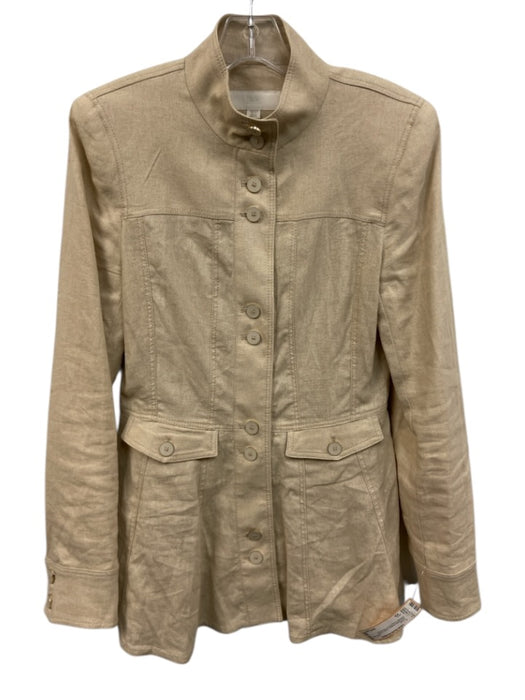 Zara Size XS Light Beige Acetate Button Down Pockets Long Sleeve Jacket Light Beige / XS