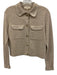 Sezane Size XXS Light Beige Merino Wool Pockets Whipstitch Collar Cardigan Light Beige / XXS